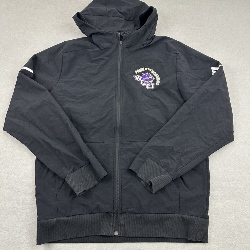 Western Carolina University Jacket Men Large Black WCU Adidas Zip WCU Hood L